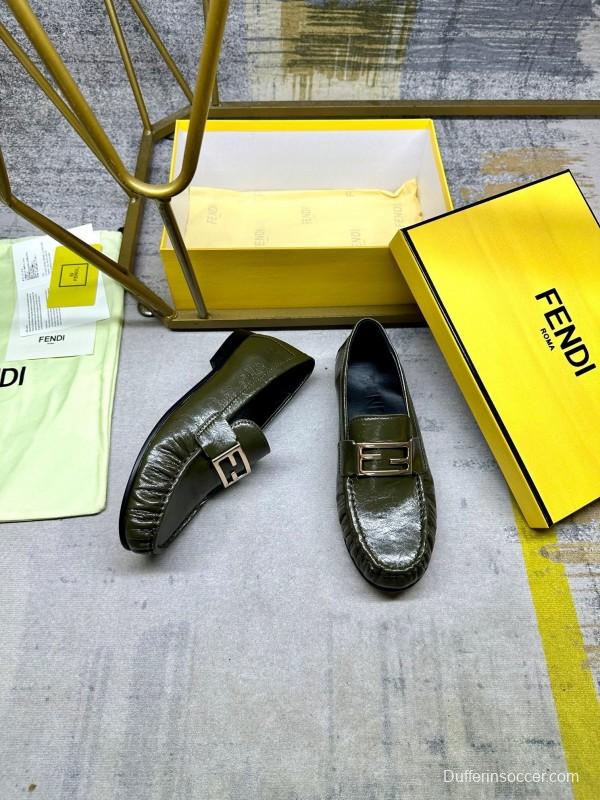 FENDI 2025 SS Loafers with FF Buckle and Soft Leather - LY00260