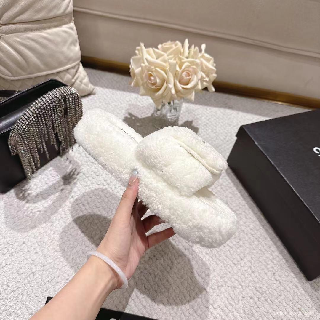 Chanel 2025/SS Slingback Lock Buckle Butterfly Fur Slippers - LY00250