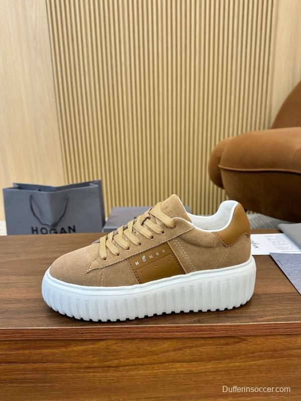 Hogan H-STRIPES Series Couple Thick Sole Biscuit Shoes Casual Sneakers - AS00310