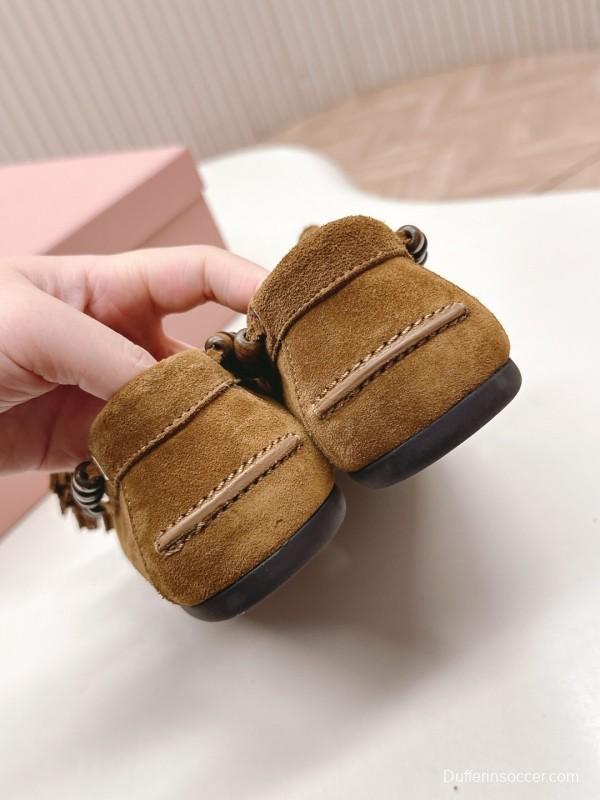 Miu Miu Fall/Winter 2025 Tassel Loafer Mule with Bead Accents - LY00330