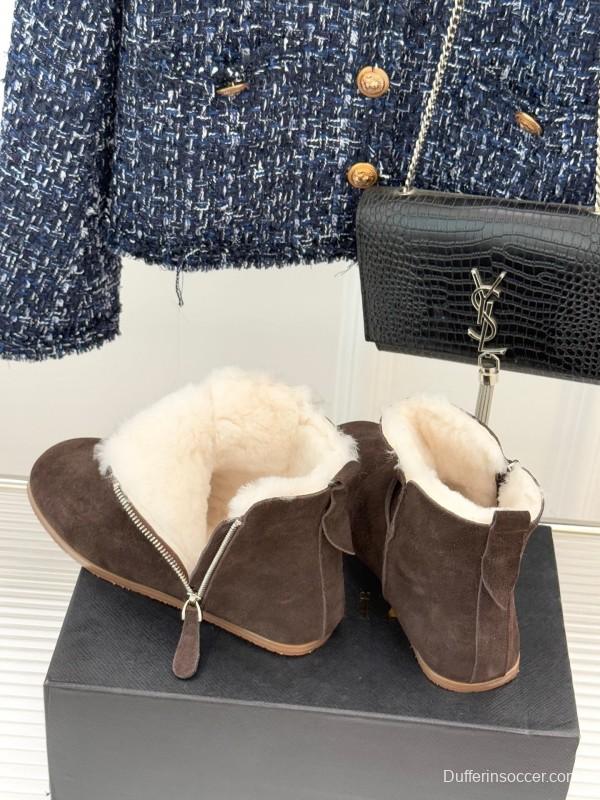 ALAIA Minimalist Side Zipper Retro Snow Boots - KFY00320