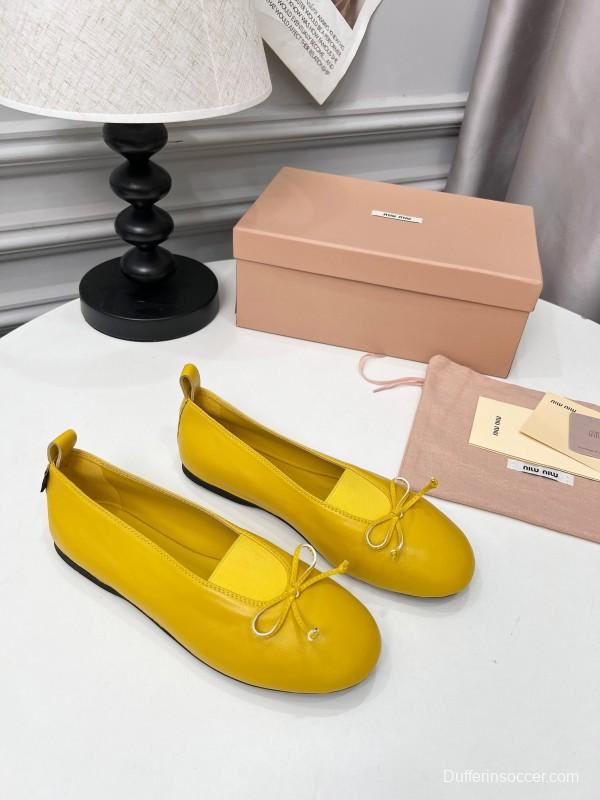 Miu Miu Ballet Flats Bow Mary Jane Shoes - LY00260