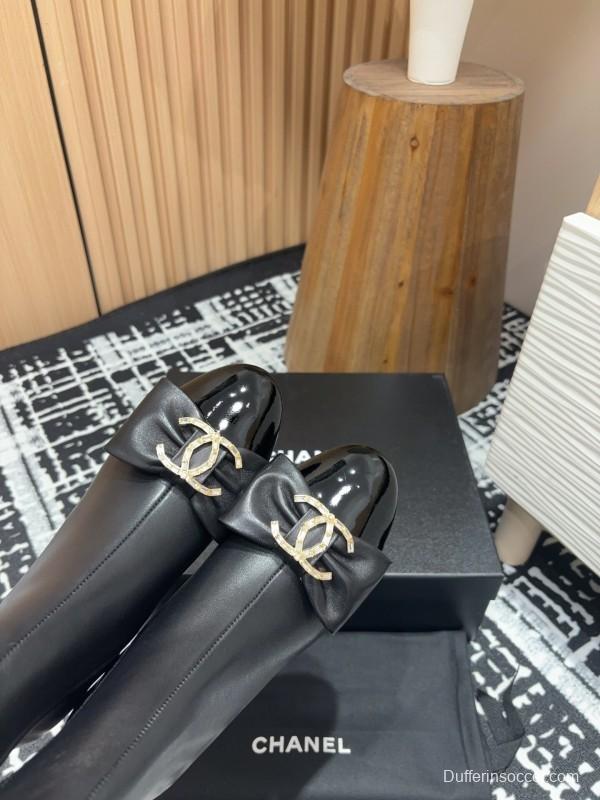 Chanel 2025 SS Bow CC Crystal Buckle Ankle Boots - LY00340/LY00350