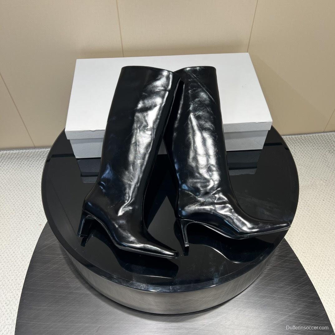 Khaite 2025 SS Square Toe Slip-On High Boots - KFY00490