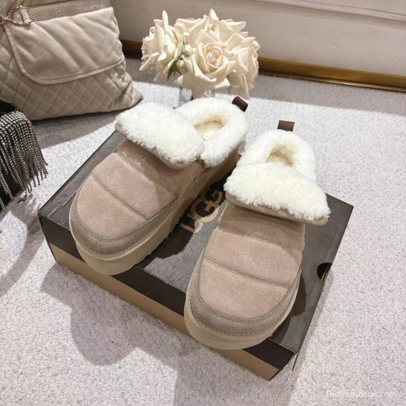 UGG 2025SS Michelin Caterpillar Slippers with Turned Fur Collar - LY00
