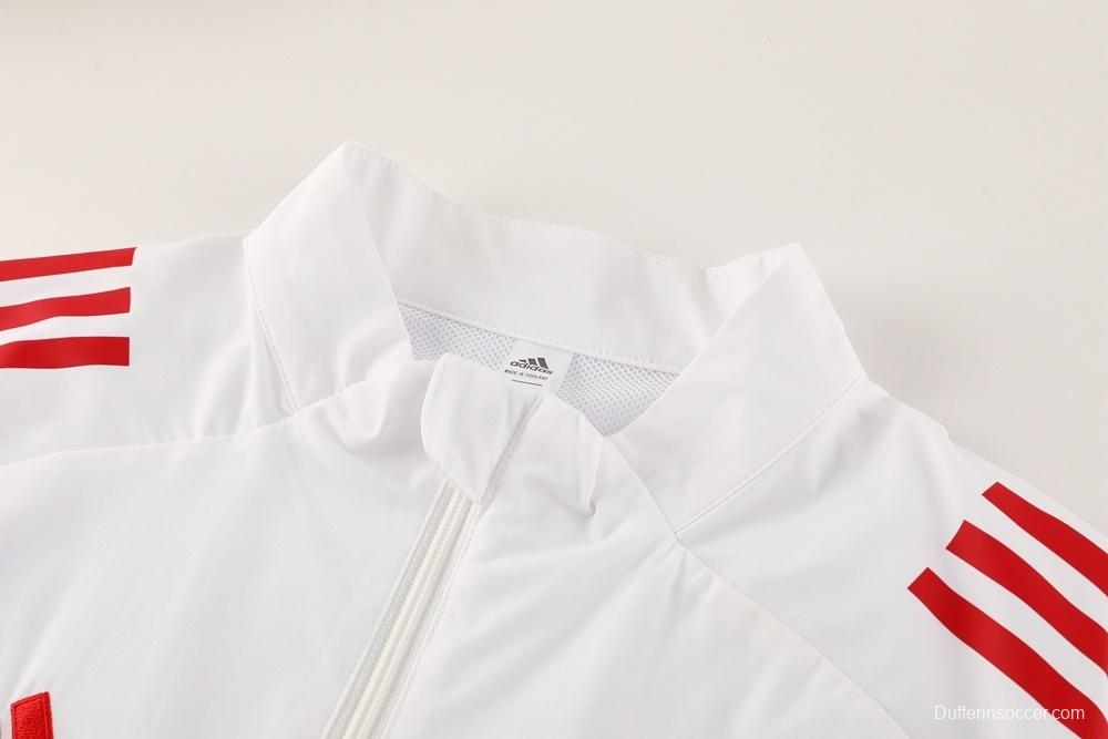 25/26 Liverpool White S-2XL Half Zipper Jacket+Long Pants