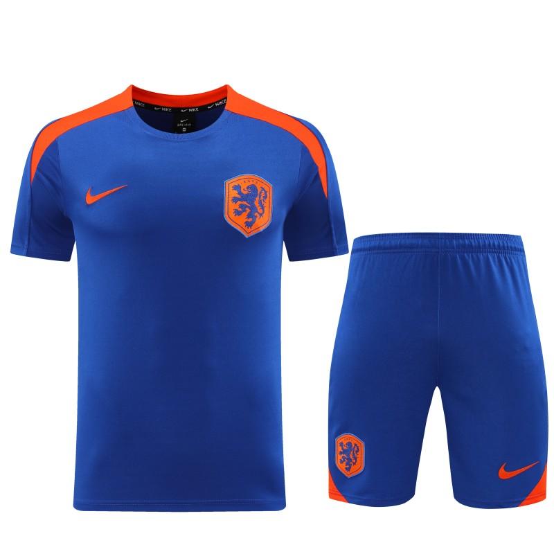 2025 Netherlands Blue Short Sleeve+Soccer Shorts