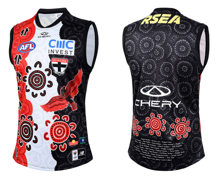 25/26 St Kilda Saints White with Indigenous Art Design Jersey