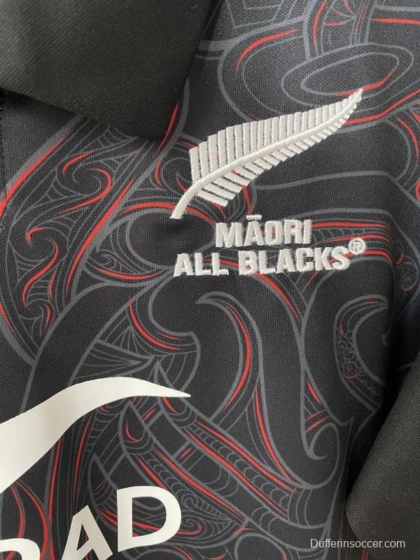 2026 Māori All Blacks Black with Māori Tiki Carving Jersey