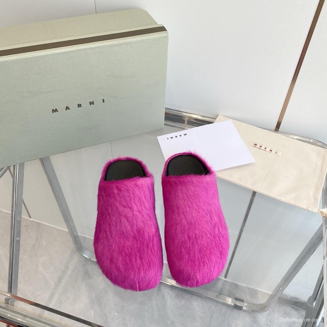 Marni 2025/SS Mule Shoes with Pony Hair Design - LY00