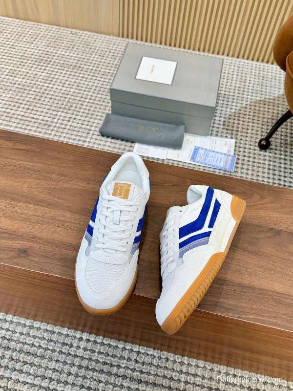 Tom Ford 2025 SS Casual Shoes with Classic Color Blocking and Imported Leather Insole - AS00350