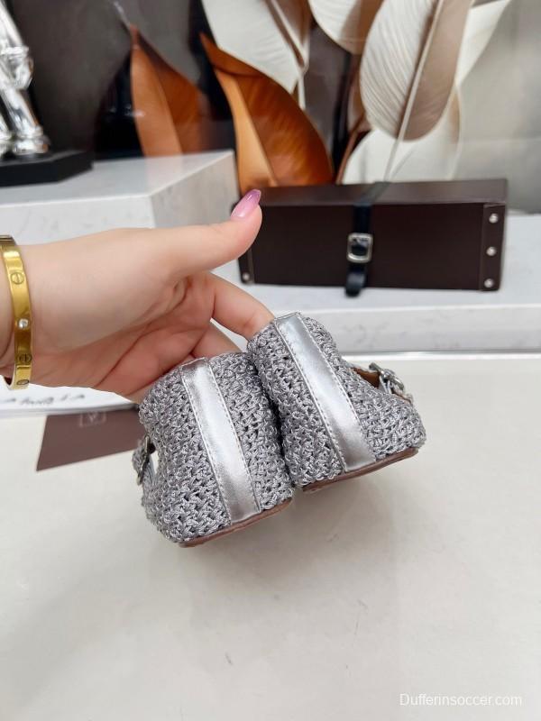 Alaia 2025/SS Knit Ballet Dance Shoes with Inner Cushioning and 0.8CM Height Increase - LY00310