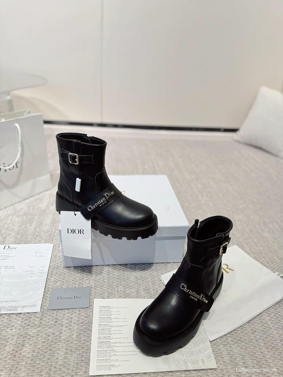 DIOR CHRONO Ankle Boots with CD Logo and Branded Zipper - LY00340