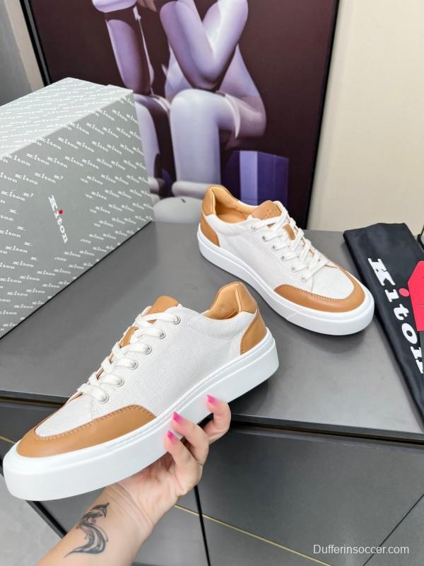 Kiton 2025 SS Tie-Detail Old Money Style Casual Men's Shoes - KFY00320