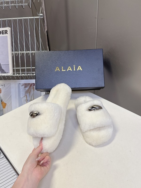 ALAÏA Fall/Winter 2025 Latest Fur Slippers - KFY00230