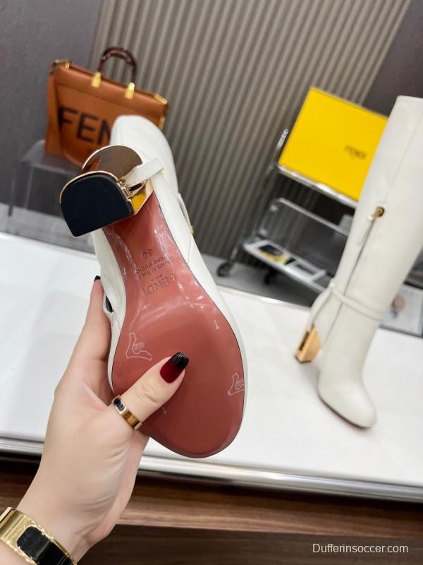 FENDI Delfina Round Toe Boots with FF Buckle - LY00520