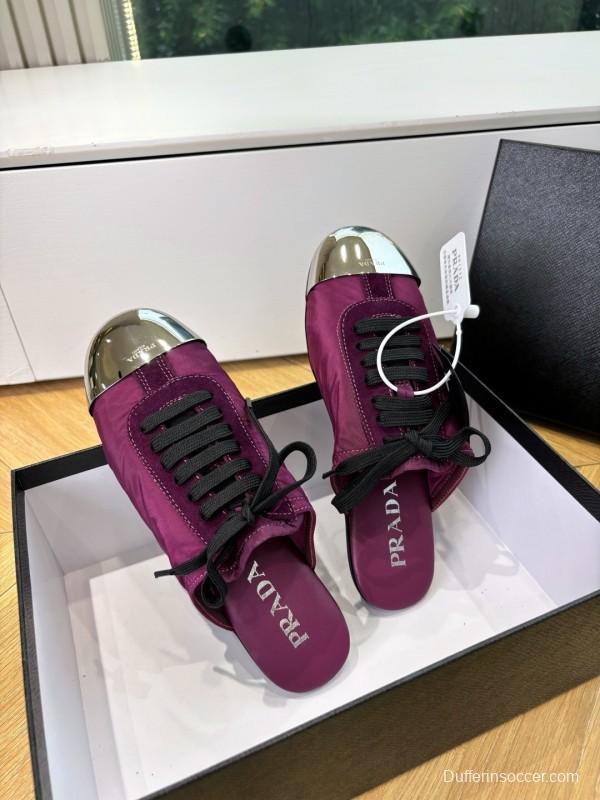 Prada Metal Toe Thin Sole Trainer Casual Shoes - LY00270