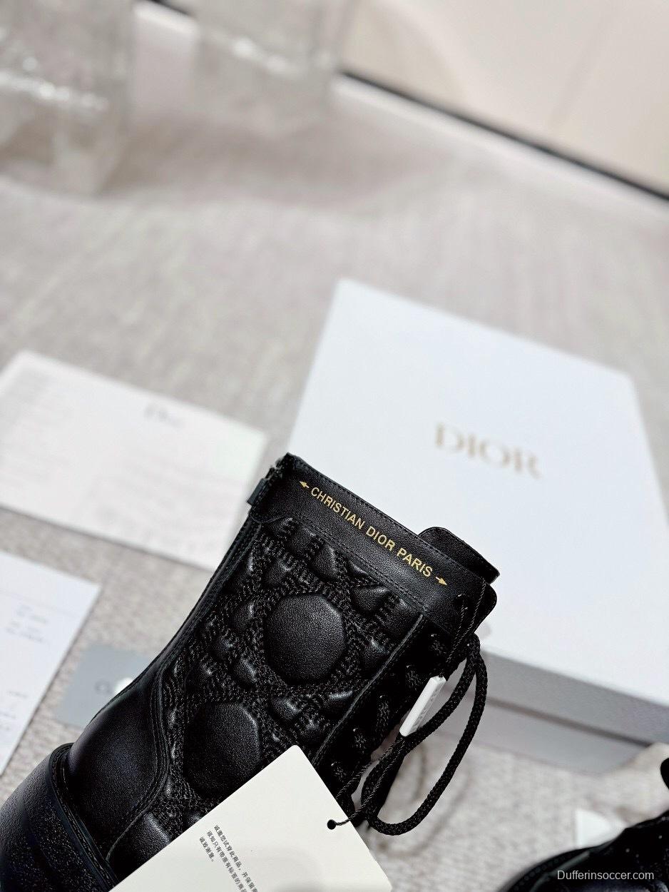 DIOR CHRONO Embroidered Motorcycle Ankle Boots - LY00390
