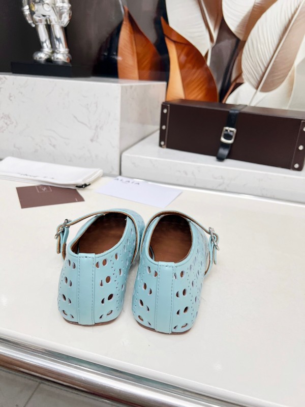 Alaia 2025/SS Perforated Ballet Flats - LY00320