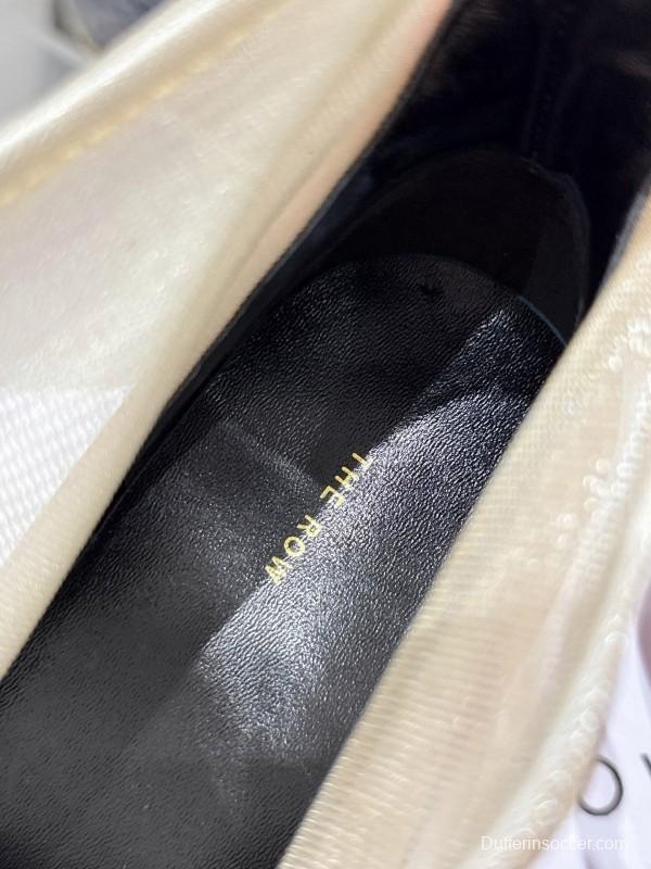 THEROW 2025SS French Retro Minimalist Style Mesh Kitten Heel Sandals - KFY00320