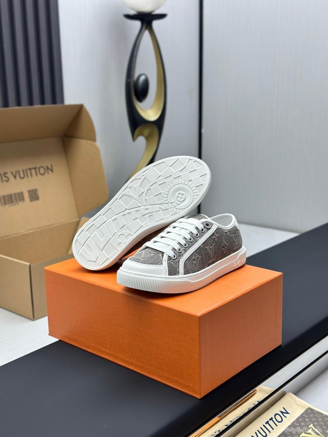 Louis Vuitton Time Out Series Monogram Animal Print Casual White Sneakers - Time Out