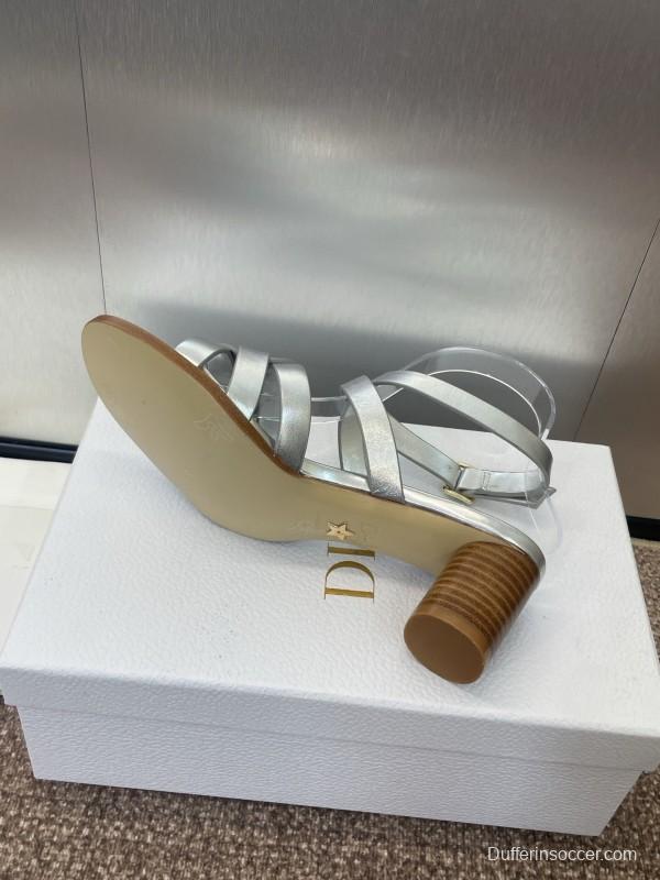 Dior D-Club Jelly Color Hollow Layered Cross Strap Mid Heel Women Shoes - KFY00290