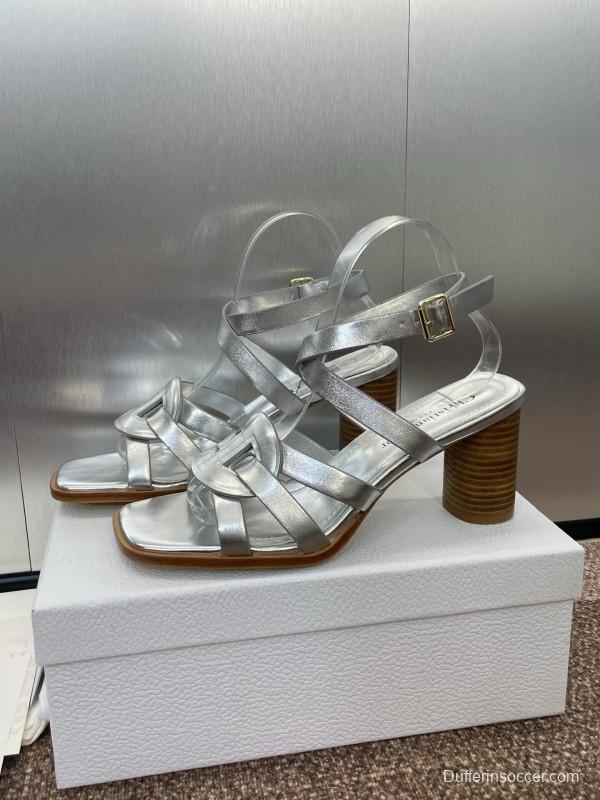 Dior D-Club Jelly Color Hollow Layered Cross Strap High Heel Women Shoes - KFY00290