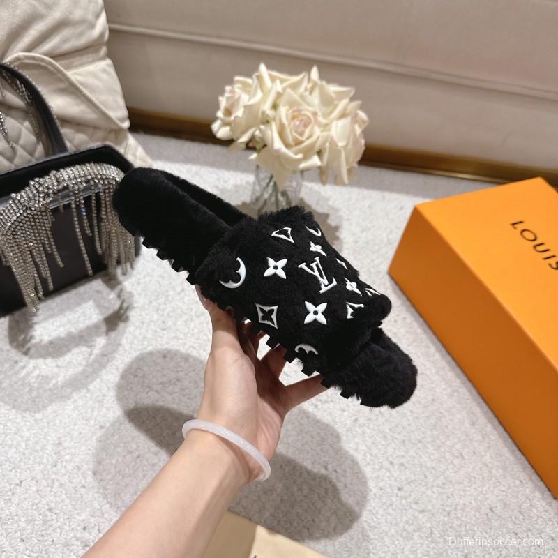 Lv 2025/ss Wool Lazy Slippers - LY00240
