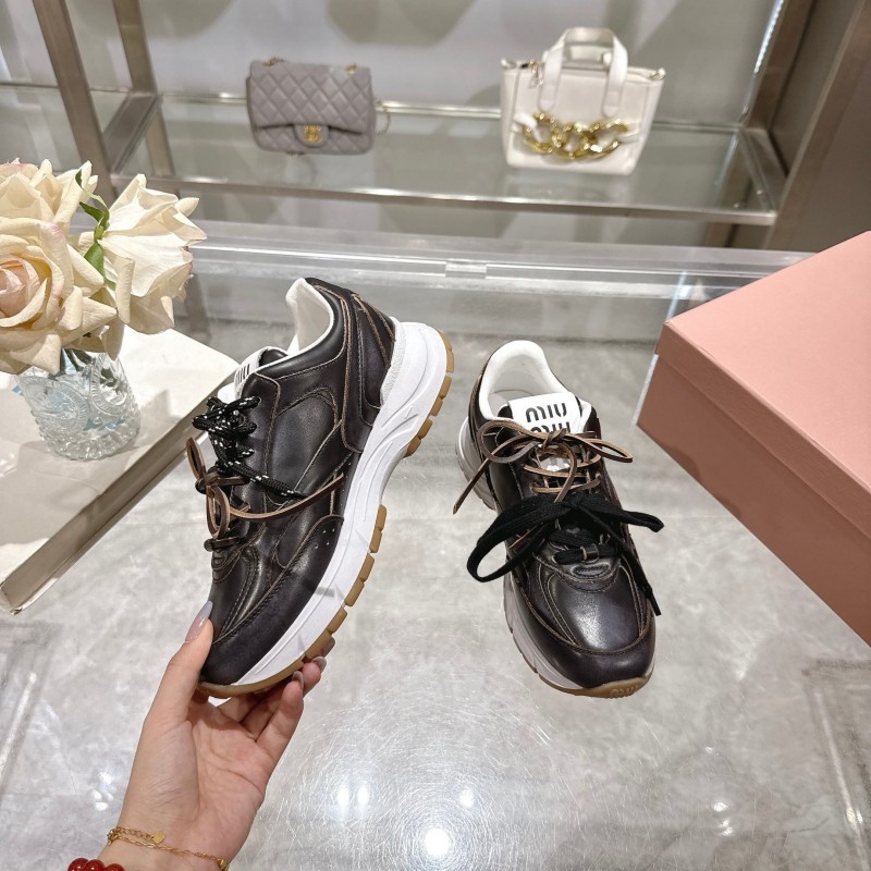 Miu Miu 2025 SS Dad Shoes Retro Style Athletic Sneakers - KFY00300/KFY00320