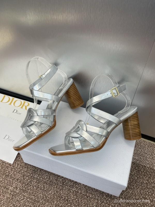 Dior D-Club Jelly Color Hollow Layered Cross Strap High Heel Women Shoes - KFY00290