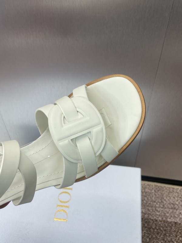 Dior D-Club Jelly Color Hollow Layered Cross Strap Mid Heel Women Shoes - KFY00290