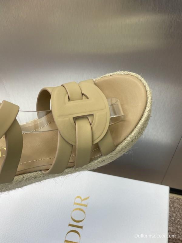 Dior D-Club Jelly Color Hollow Layered Cross Strap Platform High Heel Women's Shoes - KFY00290