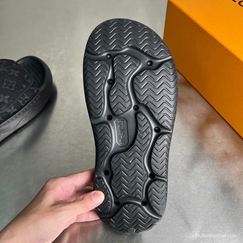 Louis Vuitton Miami Mule Slip-On Sandals with Hook and Loop Fastener - YC