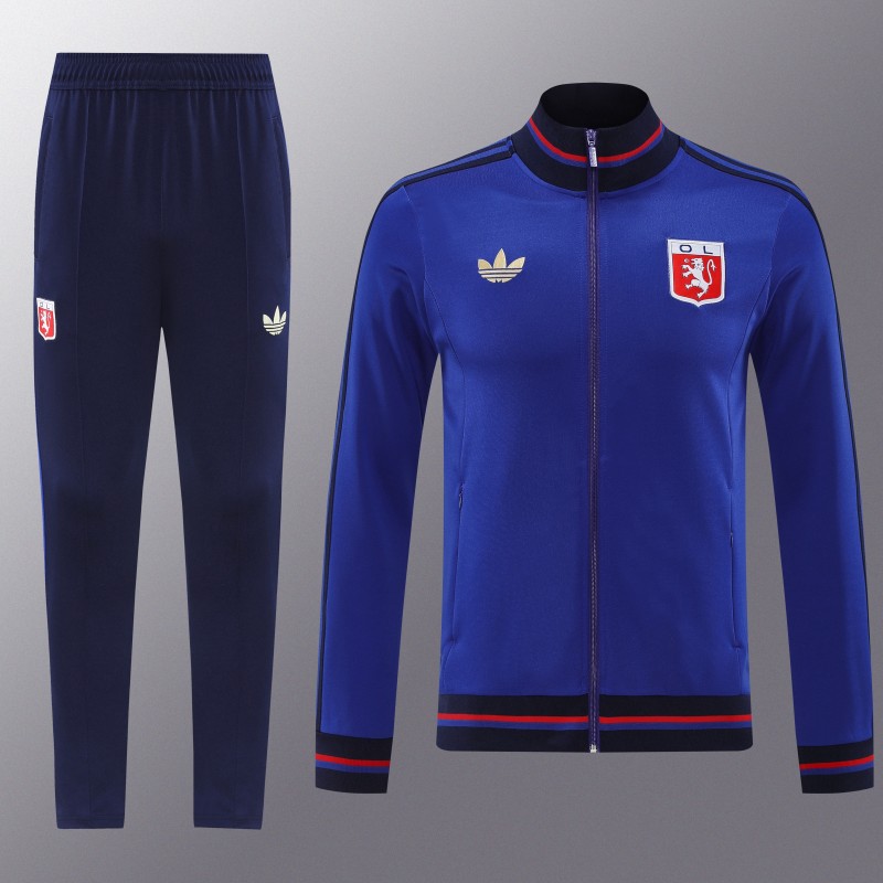 25/26 Olympique lyonnais/Lyon Blue Full Zipper Jacket+Long Pants
