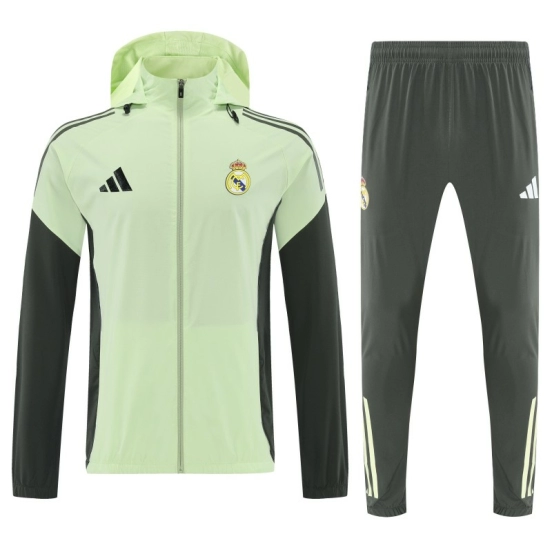 25/26 Real Madrid Mint Green Full zipper Jacket Tracksuit+ long pants