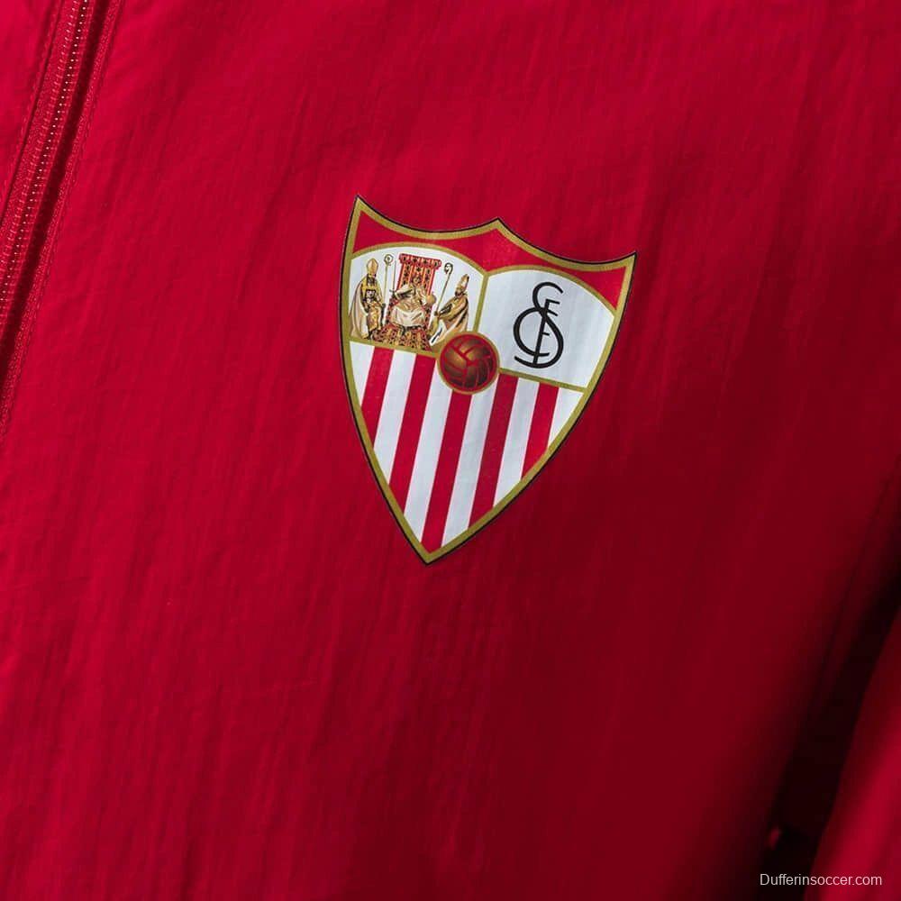 2026 Sevilla FC Red And White Reversible Full Zipper Jacket