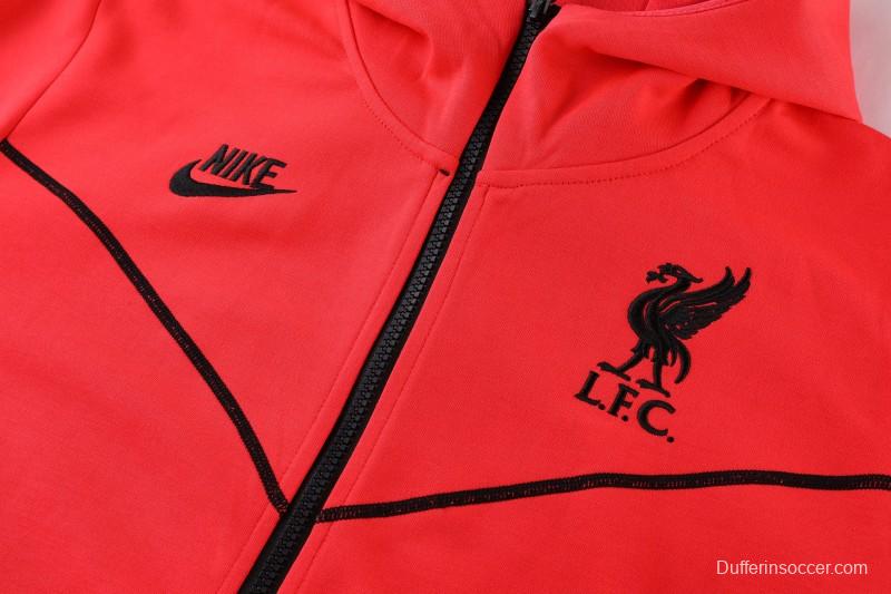 26/27 Liverpool Red Full Zipper Hooded Jacket Tracksuit + Long Pants