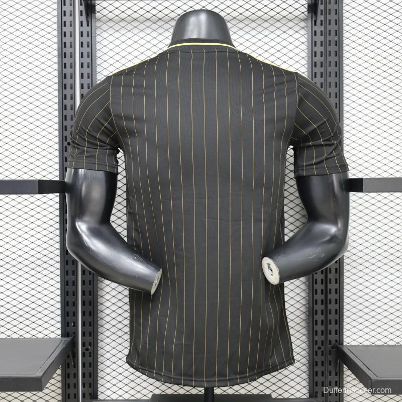 2026 Player Version Mexico Black with Gold Pinstripes Jersey