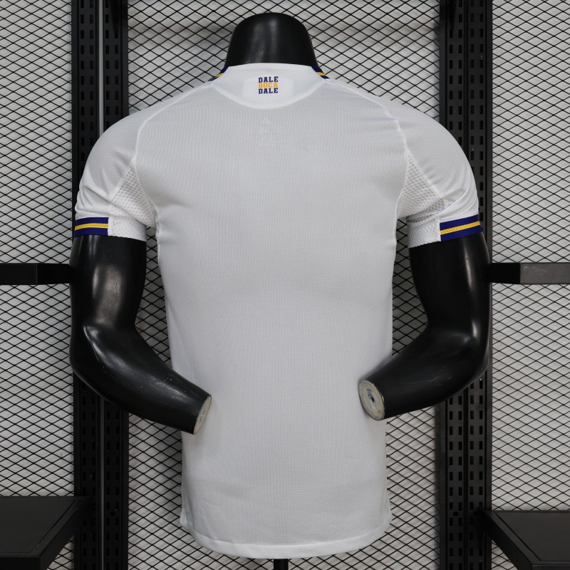25/26 Player Version Boca Juniors White with Blue and Yellow Gradient Horizontal Stripes Jersey