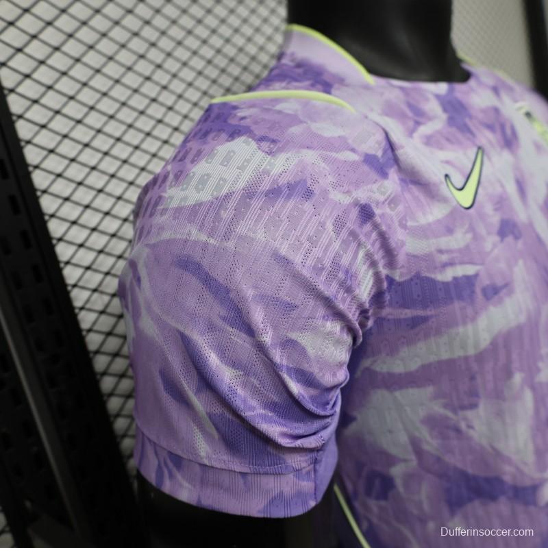Player Version 2027 South Korea Away Purple Floral Jersey