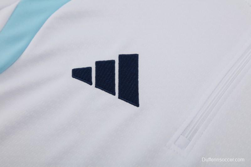 26/27 Argentina White Half Zipper Jacket  Tracksuit + Long Pants