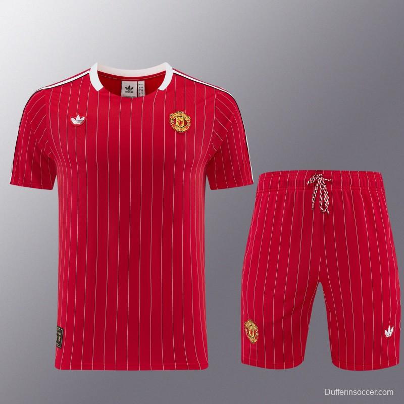 26/27  Manchester United Red Short Sleeve+Soccer Shorts