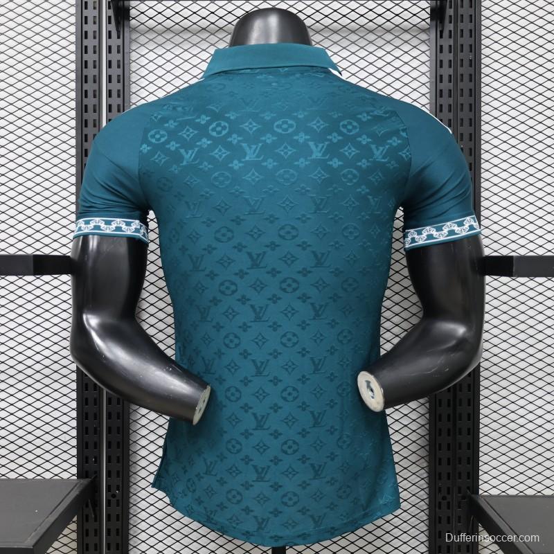 Player Version 2026 Real Madrid × Louis Vuitton Teal LV Monogram Adidas Collab Special Edition Jersey