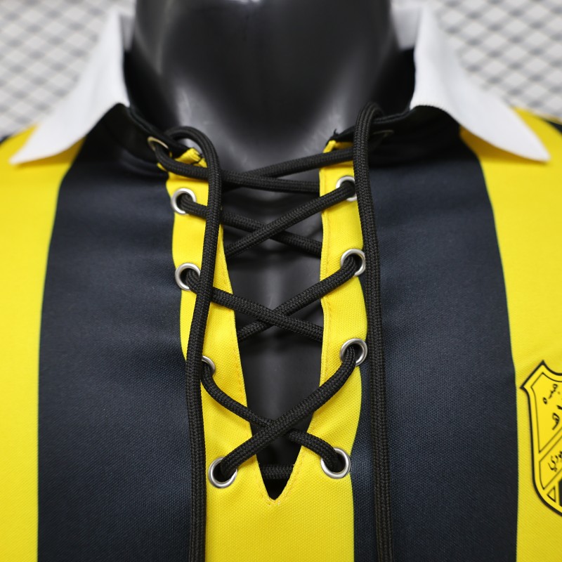 Player Version 2026 Peñarol Yellow & Black Vertical Stripes Long Sleeve Retro Heritage Jersey