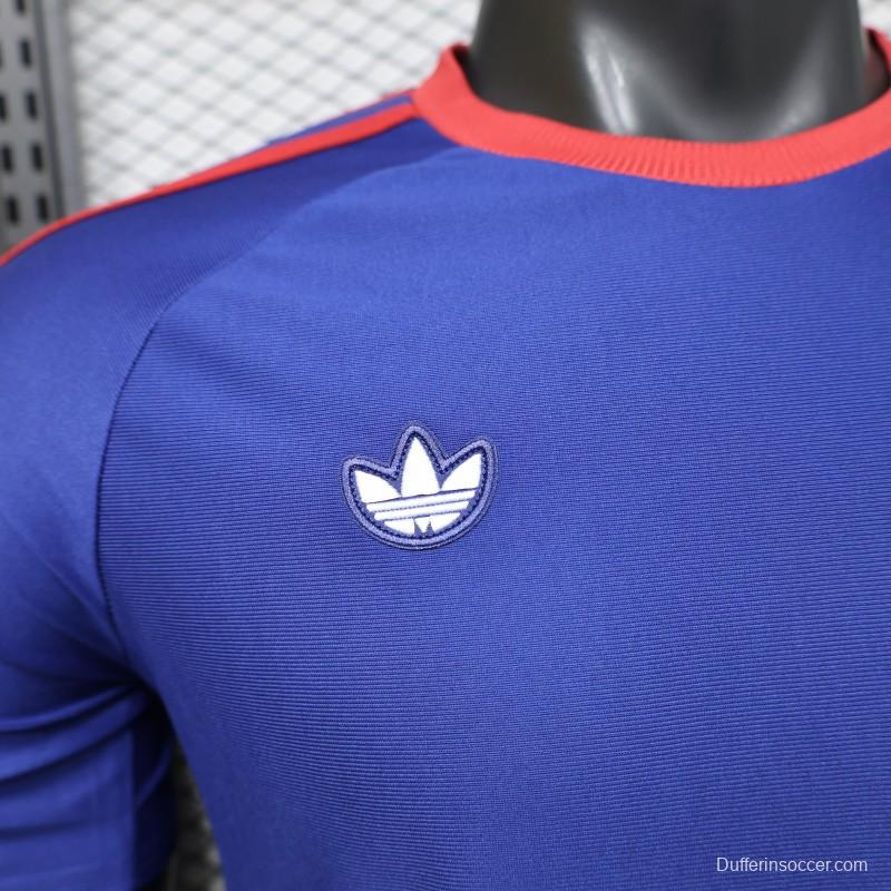 Player Version 26/27 Newcastle United Blue 1990 Vintage Remake  Short Sleeve Away Jersey