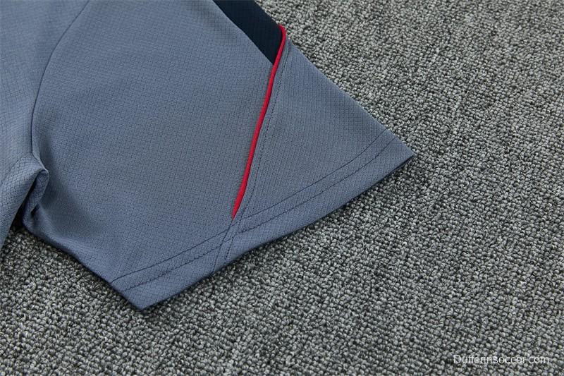 2026 England Grey Short Sleeve+ Navy Blue Soccer Shorts