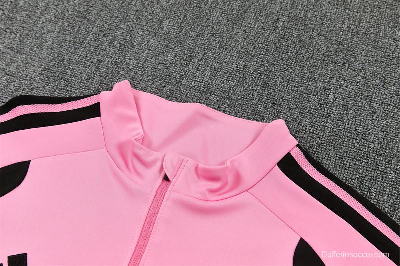 2026 Inter Miami CF Pink  Half Zipper Jacket Tracksuit + Black Long Pants