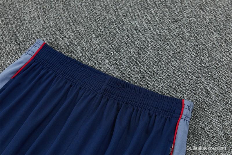 2026 England Grey Half Zipper Jacket Tracksuit + Navy  Blue Long Pants (Nike)