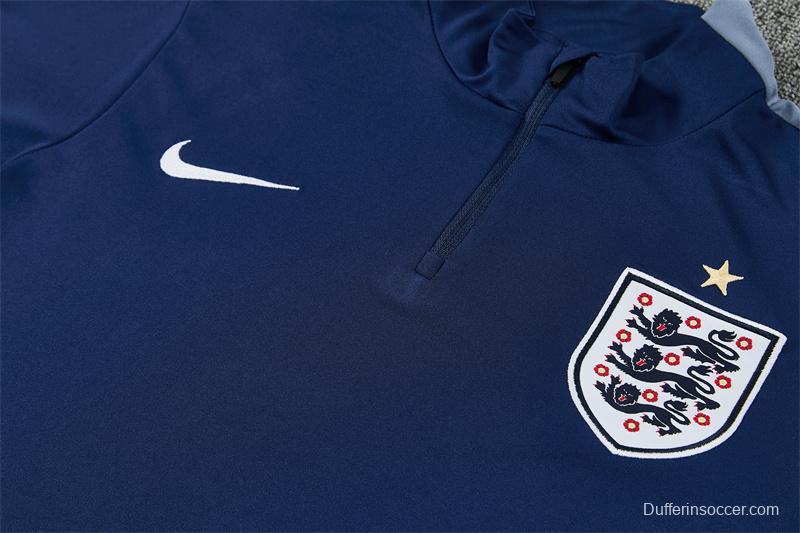 2026 England Navy Blue  Half Zipper Jacket Tracksuit + Long Pants (Nike)