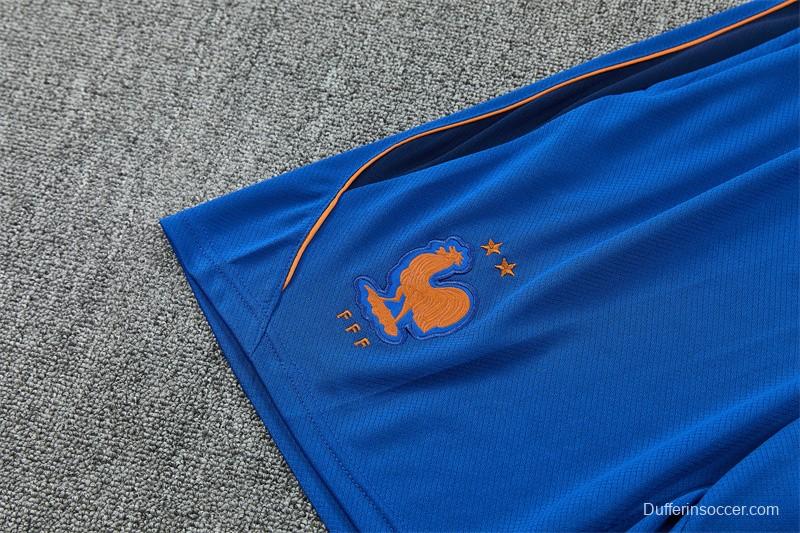 2026 France Blue & Orange Short Sleeve+Soccer Shorts